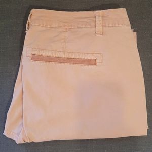 Classic Pale Pink Pants, lightweight cotton broadcloth w/"tuxedo stripes", 10